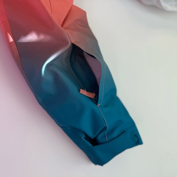 Roxy coral Blue white Ombre Jet ski jacket coat woman XL snowboard winter hooded - Picture 11 of 12